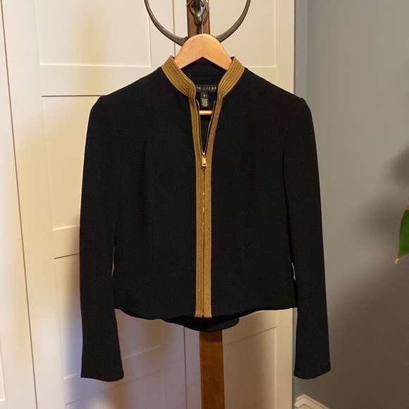 Ralph Lauren Black Label Jackets & Blazers - Ralph Lauren Wool Blazer with braided gold trim and bustle